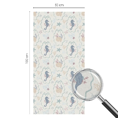 Privátna fólia na okno vitrážová Morské koníky