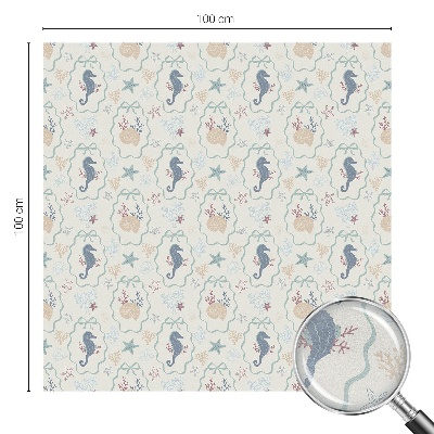 Privátna fólia na okno vitrážová Morské koníky