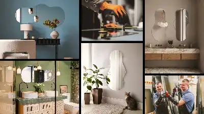 Zrkadlo s organickým tvarom moderné bez rámu