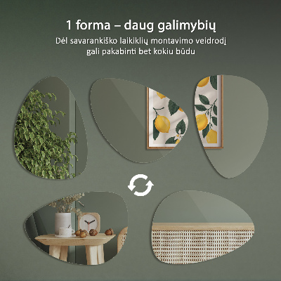 Zrkadlo s organickým tvarom bez rámu