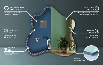 Zrkadlo v tvare škvrny LED osvetlené