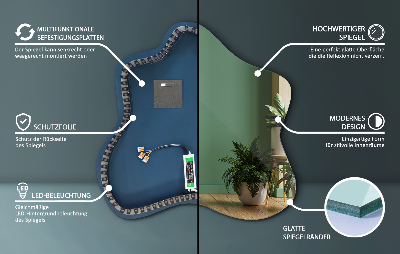 Zrkadlo v tvare škvrny LED osvetlené