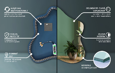 Zrkadlo v tvare škvrny LED osvetlené