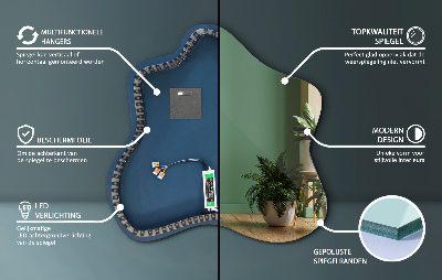 Zrkadlo v tvare škvrny LED osvetlené