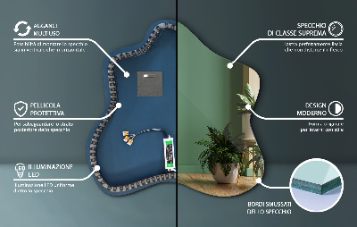 Zrkadlo v tvare škvrny LED osvetlené