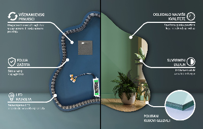 Zrkadlo v tvare škvrny LED osvetlené