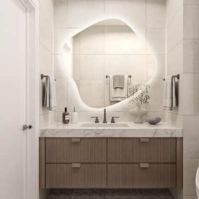 LED zrkadlá s organickým tvarom moderný doplnok