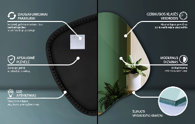 LED zrkadlá s organickým tvarom moderný doplnok