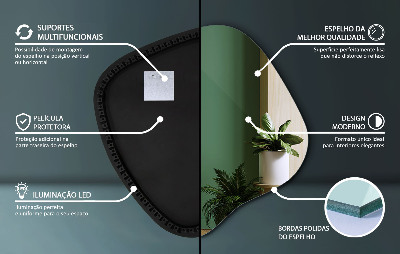 LED zrkadlá s organickým tvarom moderný doplnok