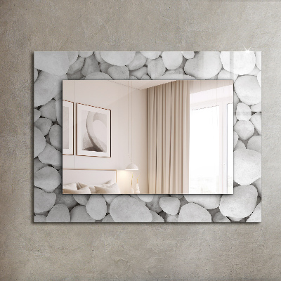 Dekoračné zrkadlo na stenu Biele hladké kamene