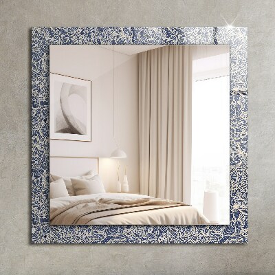 Dekoračné zrkadlo na stenu Kvetinový vzor tkaniny