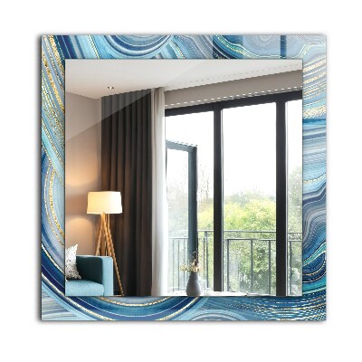 Dekoračné zrkadlo Abstraktné modré vlny
