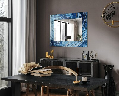 Zrkadlo rám s potlačou Abstraktný modrý vzor