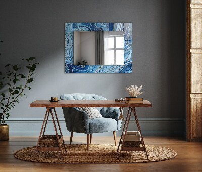 Zrkadlo rám s potlačou Abstraktný modrý vzor
