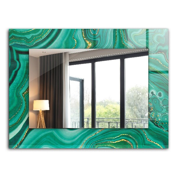 Zrkadlo s potlačeným rámom Abstraktná zelená textúra
