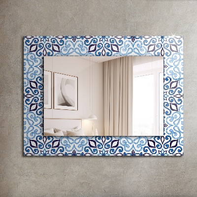 Dekoračné zrkadlo Modrý ornamentálny vzor