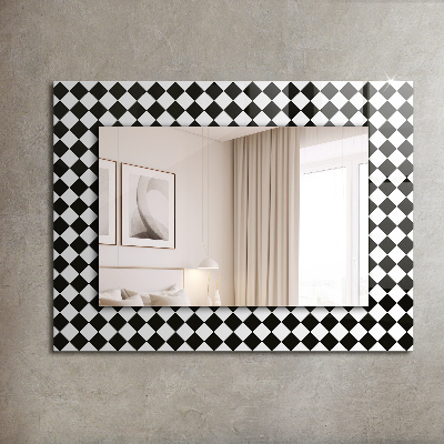 Dekoračné zrkadlo na stenu Čiernobiela šachovnica