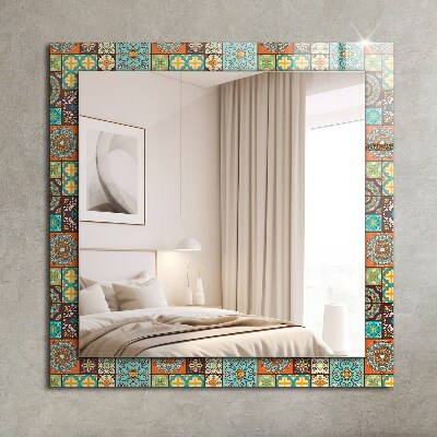 Zrkadlo s motívom Farebná mozaiková dlažba