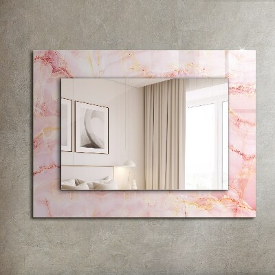 Dekoračné zrkadlo na stenu Ružový mramorový vzor