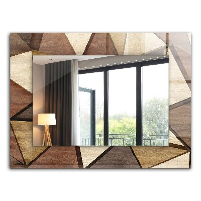 Dekoračné zrkadlo na stenu Geometrické vzory dreva