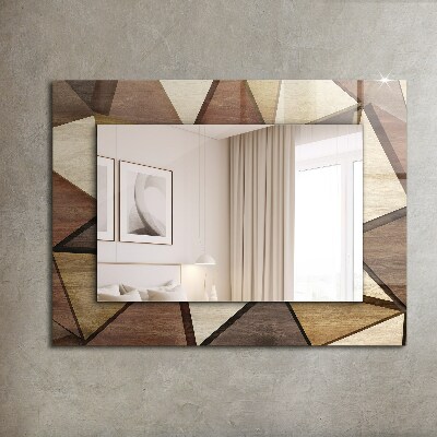 Dekoračné zrkadlo na stenu Geometrické vzory dreva