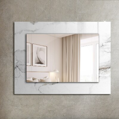 Zrkadlo s potlačeným rámom Vzor bieleho mramoru