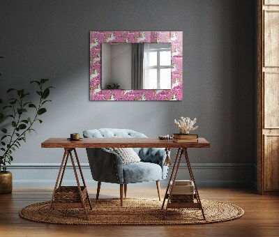Dekoračné zrkadlo na stenu Jednorožce dúhy srdcia