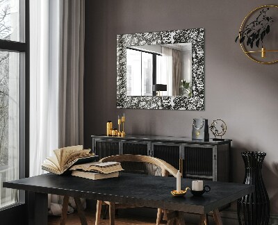 Zrkadlo s potlačeným rámom Čiernobiele vzory