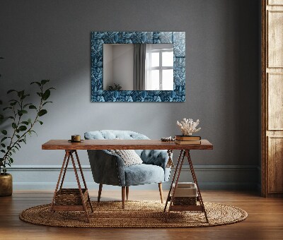 Dekoračné zrkadlo Vzor modrých listov