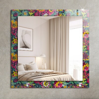 Zrkadlo rám s potlačou Farebné kvetinové vzory