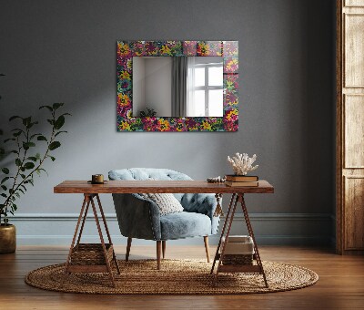 Zrkadlo rám s potlačou Farebné kvetinové vzory