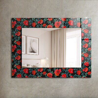 Dekoračné zrkadlo na stenu Kvety maku