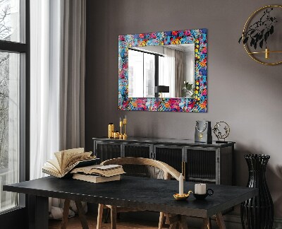 Zrkadlo s potlačeným rámom Farebný abstraktný vzor