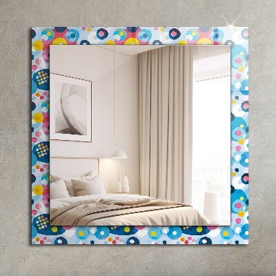 Zrkadlo s potlačeným rámom Farebné abstraktné vzory