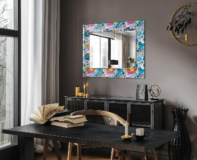 Zrkadlo s potlačeným rámom Farebné abstraktné vzory