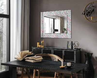 Dekoračné zrkadlo na stenu Kvetinový vzor látky