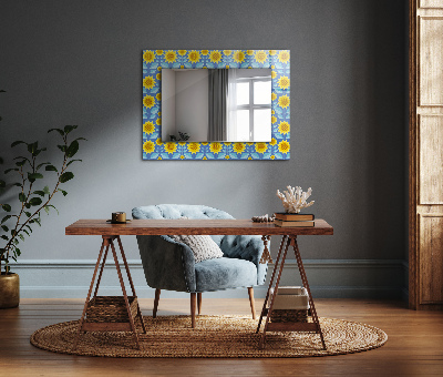 Zrkadlo rám s potlačou Vzor listov slnečnice