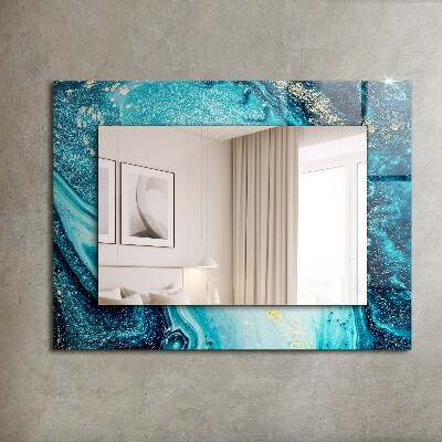 Dekoračné zrkadlo na stenu Abstraktné modré umenie
