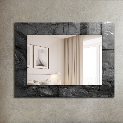 Zrkadlo s potlačeným rámom Čierne skalné trhliny
