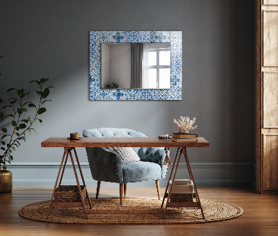 Dekoračné zrkadlo Modré dekoratívne dlaždice