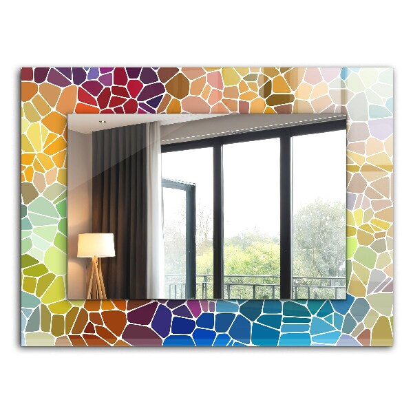 Dekoračné zrkadlo na stenu Farebná abstraktná mozaika