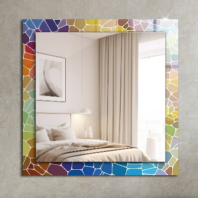 Dekoračné zrkadlo na stenu Farebná abstraktná mozaika