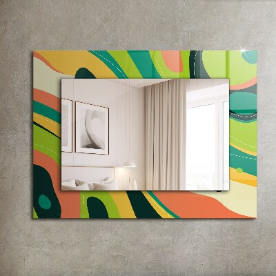 Zrkadlo s potlačeným rámom Abstraktné farebné vzory