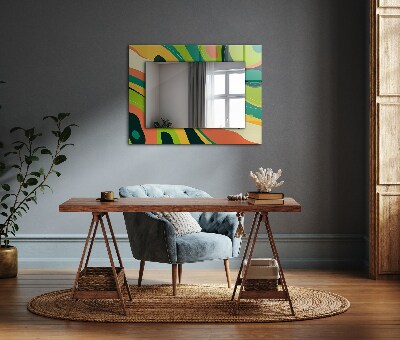 Zrkadlo s potlačeným rámom Abstraktné farebné vzory