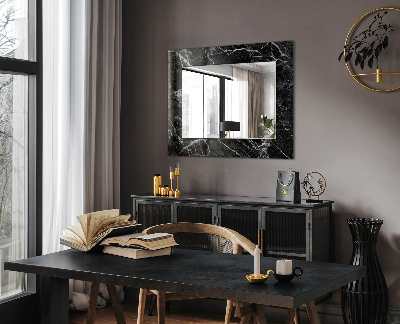 Zrkadlo s potlačeným rámom Čierny mramor