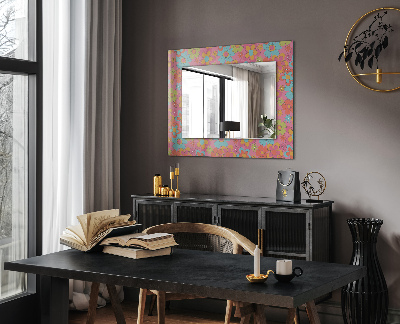 Zrkadlo s potlačeným rámom Farebná kvetinová drážka