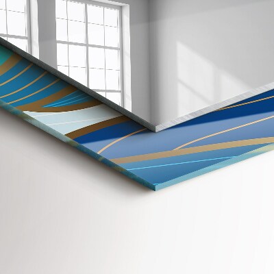 Dekoračné zrkadlo Vlny vzor modrá