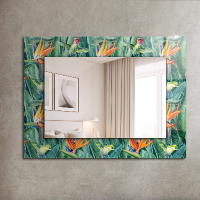 Dekoračné zrkadlo na stenu Kolibríky a kvety