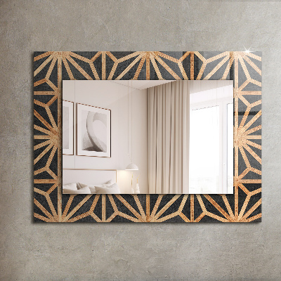 Zrkadlo s motívom Drevený geometrický vzor
