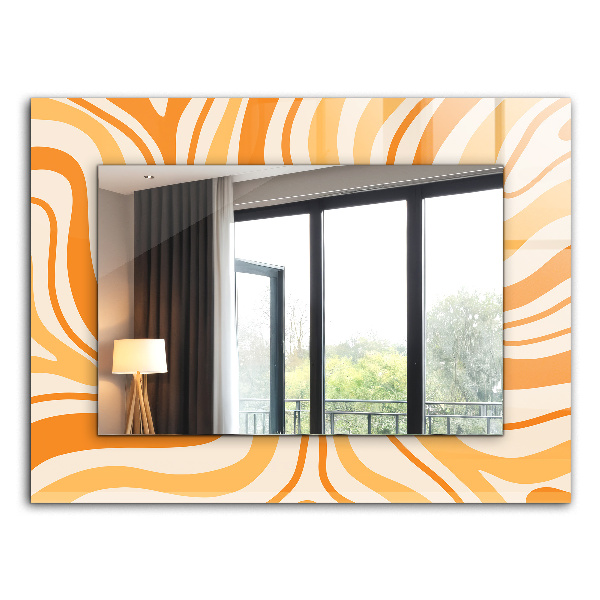 Dekoračné zrkadlo na stenu Abstraktné oranžové vzory